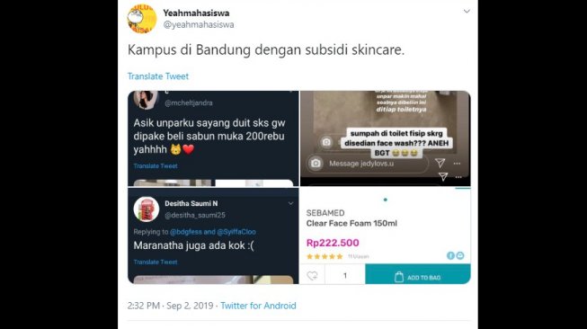 Ada Sebamed di Toilet Kampus Ini, Warganet: Kelas Sultan Memang Beda