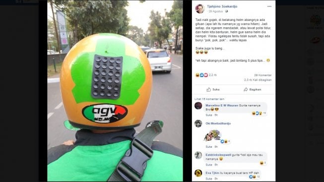 Helm Ojol Dipasangi Aksesori, Curhatan Warganet Ini Bikin Ngakak