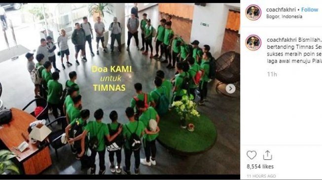 Unggahan Instagram pelatih Timnas U-18, Fakhri Husaini.