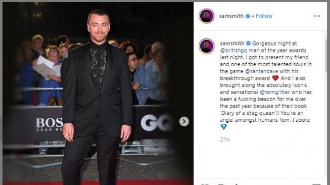 Sam Smith pakai high heels. (Instagram/@samsmith)