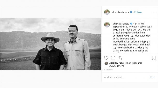 Prabowo Subianto dan Dhani Wirianata - (Instagram/@dhaniwirianata)