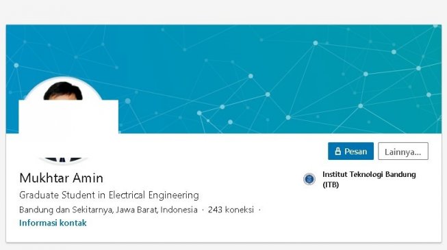 Jejak digital Muhtar Amin. (Linkedin)