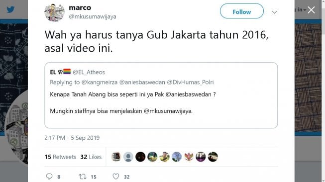 Cuitan Marco Kusumawijaya - (Twitter/@mkusumawijaya)