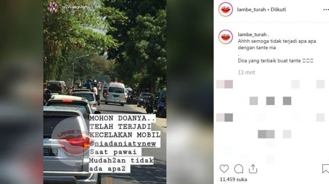 Unggahan putri Nia Daniaty di-repost akun gosip [Instagram]