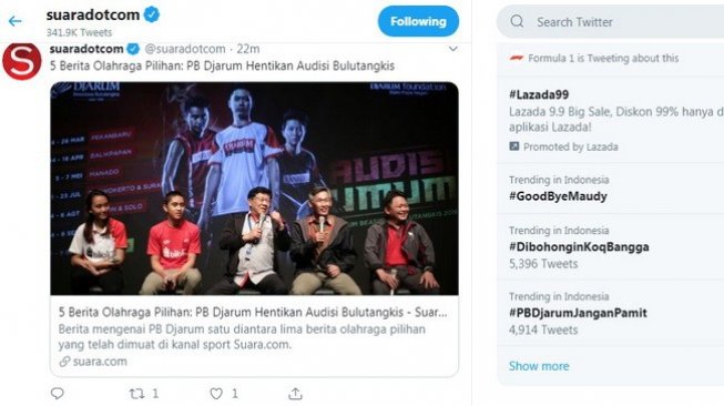 Hentikan Audisi Bulutangkis, #PBDjarumJanganPamit Jadi Trending Topic