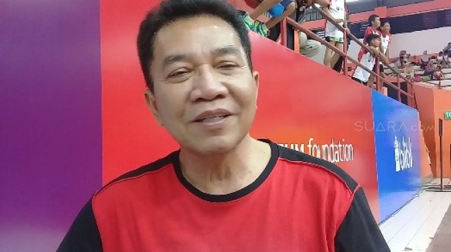 Sekjen PBSI Achmad Budiharto di Sasana Krida GOR Satria Purwokerto, Jawa Tengah, Minggu (8/9/2019). [Suara.com/Teguh Lumbiria]