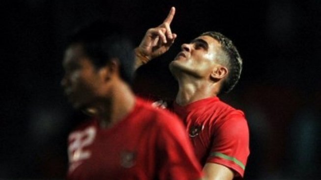 Cristian Gonzales ketika berseragam Timnas Indonesia. (Bay Ismoyo/AFP).