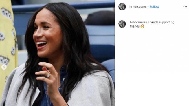 Meghan Markle menonton langsung pertandingan Serena Williams. (Instagram/@hrhofsussex)