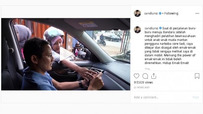 Cerita Sandiaga Dicegat Emak Emak Naik Motor Saat Ke Bandara Ampun 1978