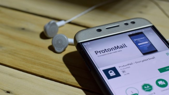 Aplikasi ProtonMail. [Shutterstock]