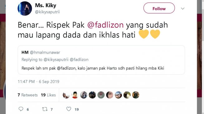 Kiky Saputri komentari Fadli Zon - (Twitter/@kikysaputrii)
