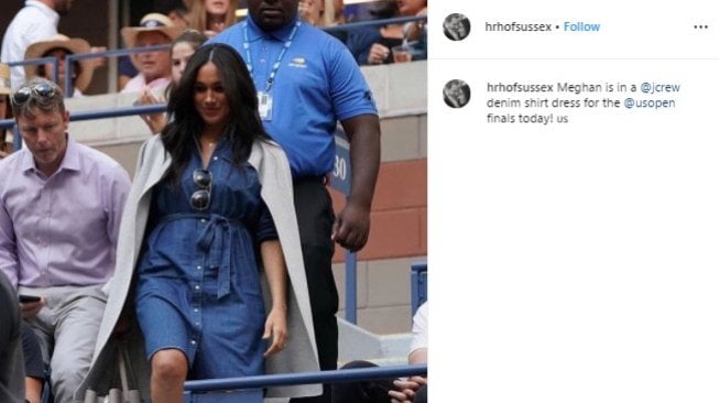 Meghan Markle menonton langsung pertandingan Serena Williams. (Instagram/@hrhofsussex)