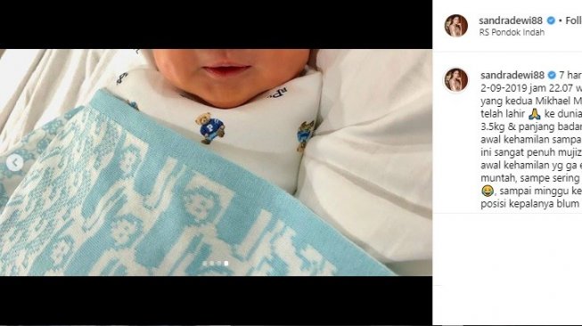 Anak kedua Sandra Dewi (Instagram/sandradewi88)