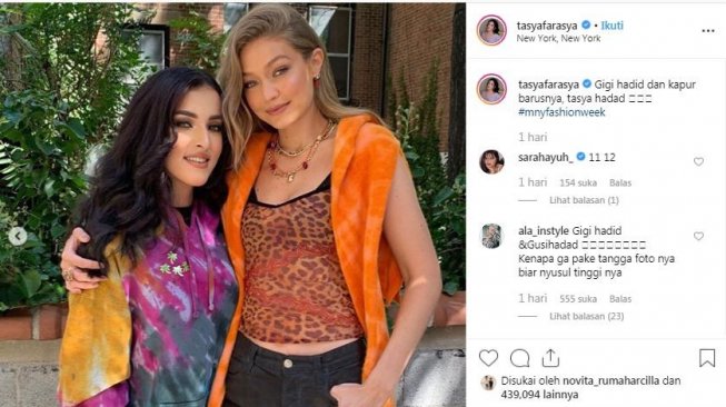 Foto Bareng Gigi Hadid, Netizen : Cantikan Tasya Farasya