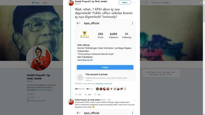 Cuitan Dedek Prayudi - (Twitter/@Uki23)