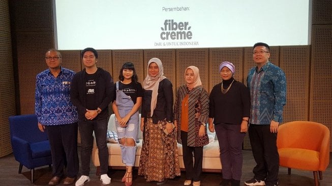 Acara peluncuran serial web Ekspedisi Segaris persembahan Fiber Creme, Selasa (10/9/2019) di Jakarta Pusat. (Suara.com/Vessy Frizona)