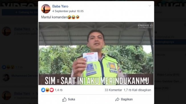 Kocaknya sosialisasi polisi. [Facebook]