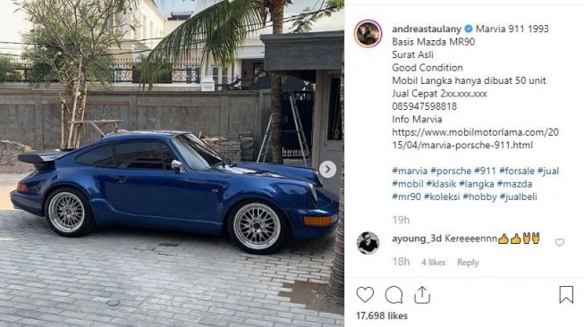 Koleksi mobil langka Andreas Taulany yang dijual.[Instagram/AndreasTaulany]