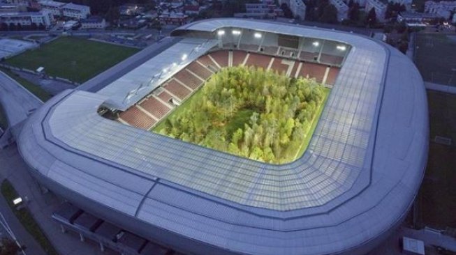 Tumbuh Subur, Hutan Lebat Penuhi Bekas Stadion Piala Eropa 2008