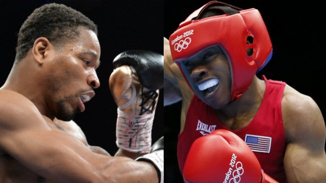 Foto kolase Shawn Porter dan Errol Spence Jr. [AFP/Nicholas Kamm/Jack Guez]