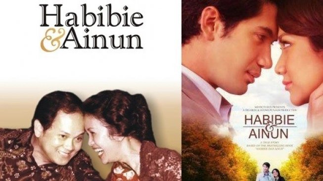 Sampul buku dan poster film Habibie & Ainun. [Instagram]