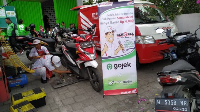 Apresiasi Driver Gojek, Astra Motor Bali Berikan Service Murah