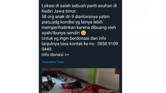 Unggahan video anak panti asuhan di Kediri. (Twitter / @ricky_Hf)