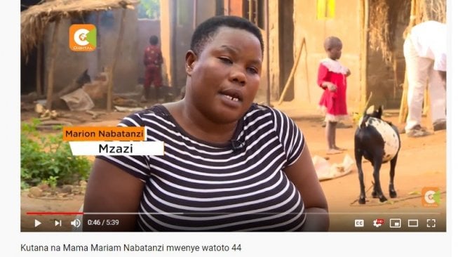 Mariam Nabatanzi memunyai 4 anak (YouTube/KenyaCitizenTV)