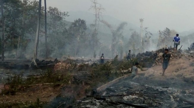 Perkampungan Suku Baduy di Lebak Banten Hebat Terbakar