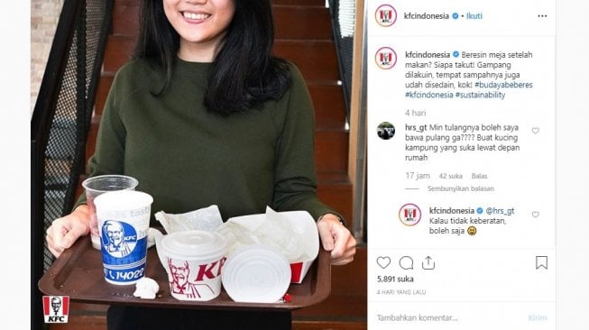 Protes Budaya Beberes Sendiri, Ini Jawaban Menohok Admin KFC