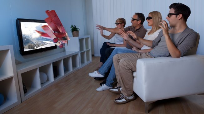 Teknologi 3D di televisi rumah [Shutterstock].