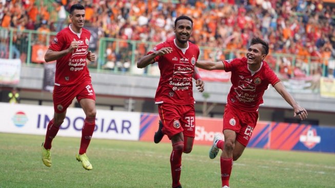 Pemain Persija Jakarta, Rohit Chand merayakan golnya ke gawang PSIS Semarang pada laga pekan ke-18 Liga 1 2019 di Stadion Patriot, Bekasi, Minggu (15/9/2019). (Dok Media Persija) 