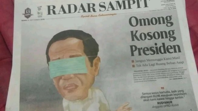 Pimred Radar Sampit Jelaskan soal Sampul Mata Jokowi Ditutup Masker