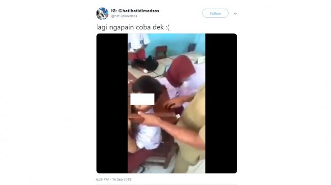 Bikin Geleng-geleng, Kepala Anak SD Ini Tersangkut di Bangku Sekolah