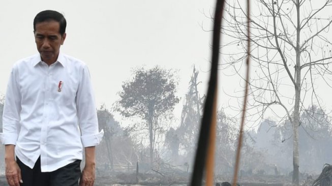 Beredar Foto Jokowi Menangis di Lokasi Kebakaran Hutan, Ternyata Editan