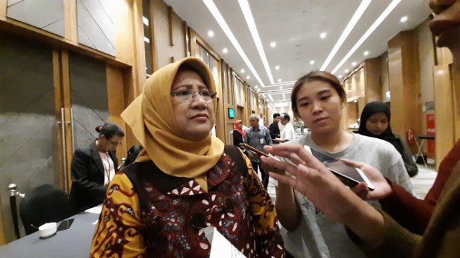 Direktur Jenderal Kesehatan Masyarakat Kemenkes RI dr. Kirana Pritasari, MQIH dalam acara Sosialisasi Aplikasi Germas PAS di Hotel Holiday Inn, Jalan Gajah Mada, Jakarta Pusat, Selasa (17/9/2019). (Suara.com/Dini Afrianti)