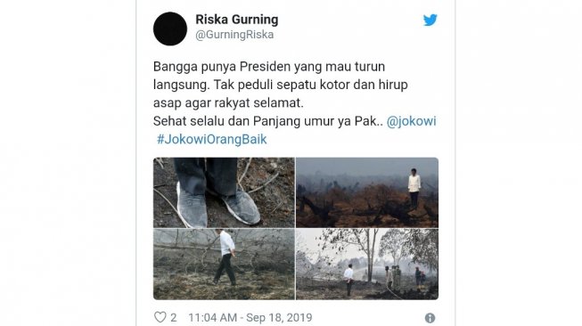 Sepatu Jokowi kotor. [Twitter]