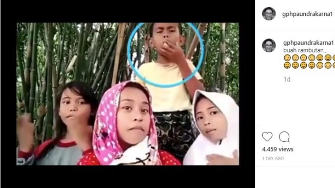 Anak tersedak rambutan saat membuat video (Instagram/@gphpaundrakarna1)