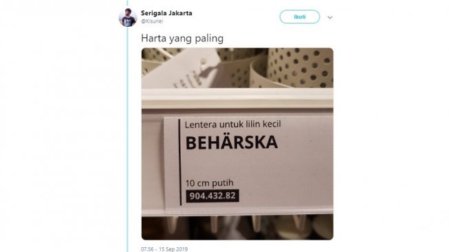 Plesetan produk IKEA. [Twitter]