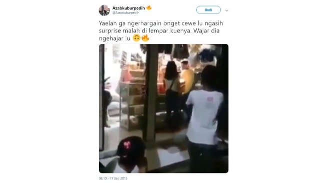 Tragis! Buang Kue Pemberian Pacar, Kelakuan Lelaki Ini Bikin Kesal Warganet