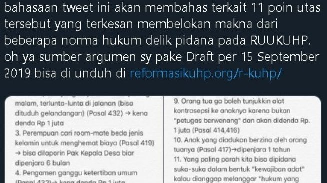 RUU KUHP Diprotes, Cuitan Mahasiswa Hukum Ini Viral