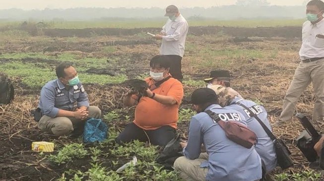 Polda Kalteng dan Tim KLHK Selidiki Kebakaran Lahan Milik Perusahaan Sawit