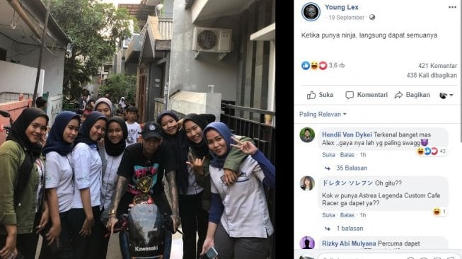 Unggahan Young Lex dalam Facebook-nya. [Facebook/Young Lex]