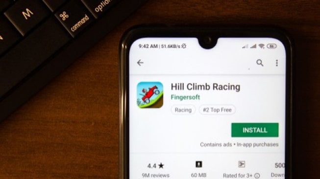 Game Hill Climb Racing di gawai Android. [Shutterstock]