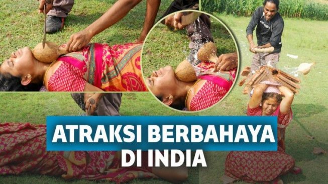 Ngeri! Seorang Istri Rela Kepalanya Terpenggal Demi Atraksi Sang Suami