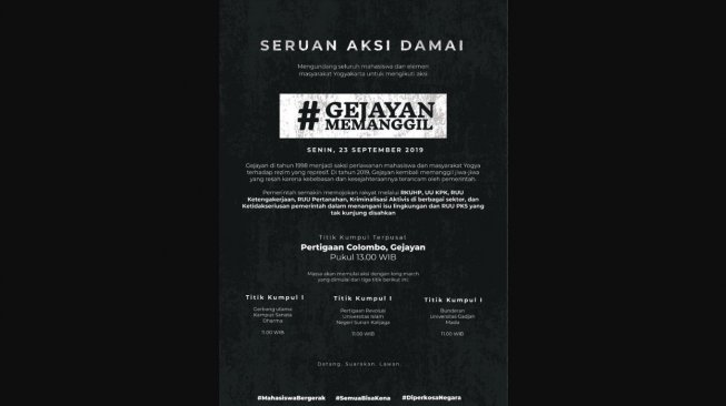 Mahasiswa Jogja Suarakan #GejayanMemanggil, Chat WA Diduga Dosen UMY Viral