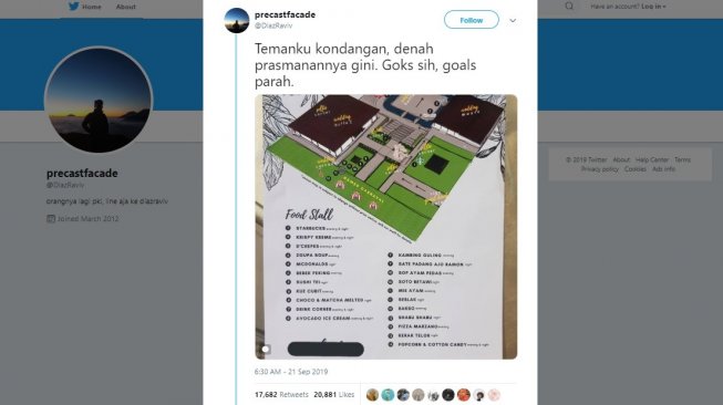 Menu unik hidangan pernikahan. [Twitter]