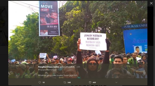 Poster kocak demo mahasiswa - (Twitter)