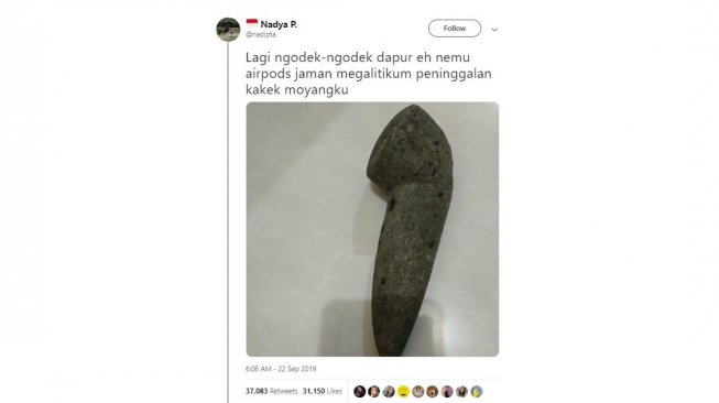 Ulekan yang disamakan dengan airpods. [Twitter]