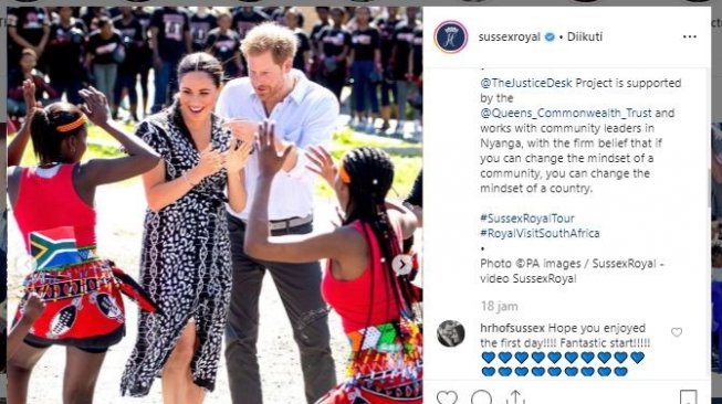 Meghan Markle royal tour di Afrika. (Instagram/@sussexroyal)